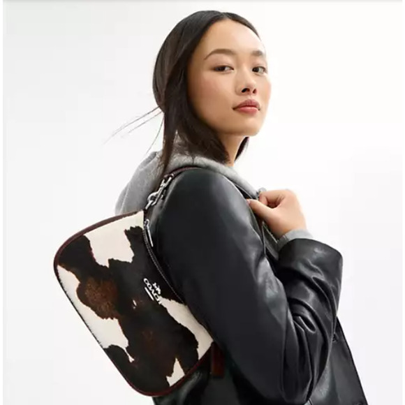 Coach Teri Shoulder Bag With Cow Print CCC86 Cow printed haircalf/Sv/Cow Multi - Picture 10 of 11